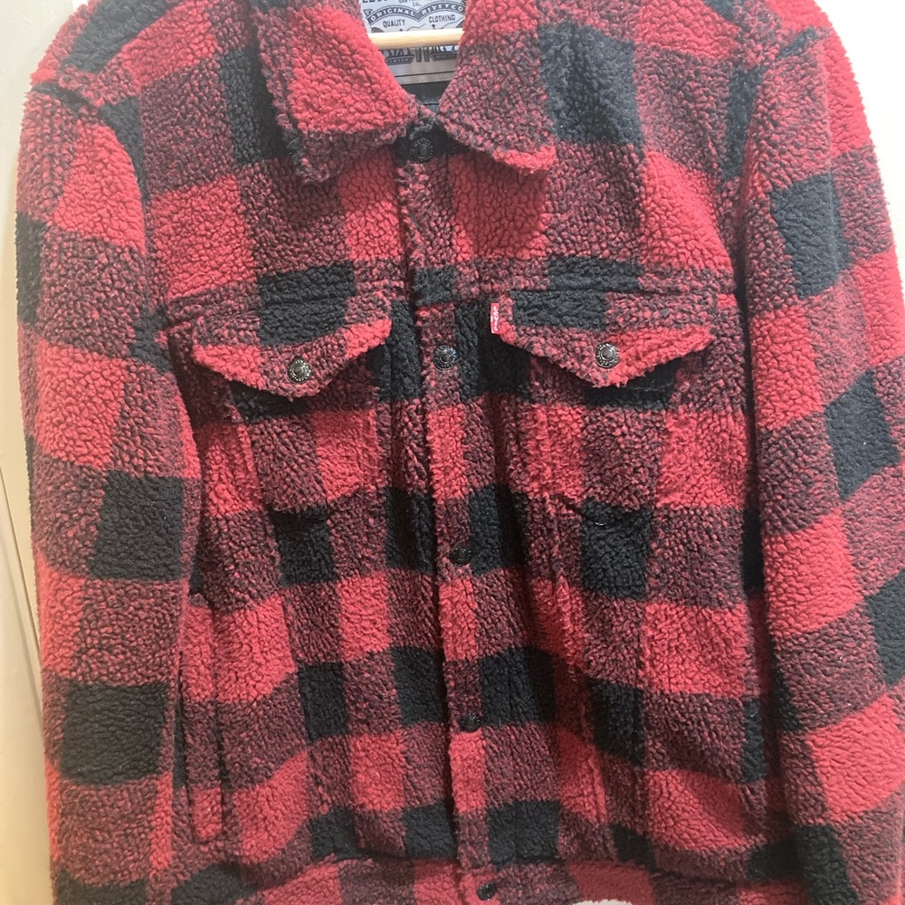Levi's Red and Black Sherpa Jacket